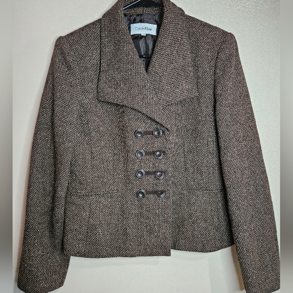 Calvin Klein Women's Textured Brown Blazer